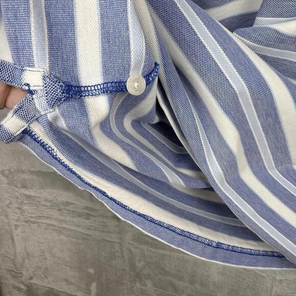 L.L. Bean Striped Polo Shirt Blue White MenXL Regular Short Sleeve Casual Cotton - Picture 6 of 8